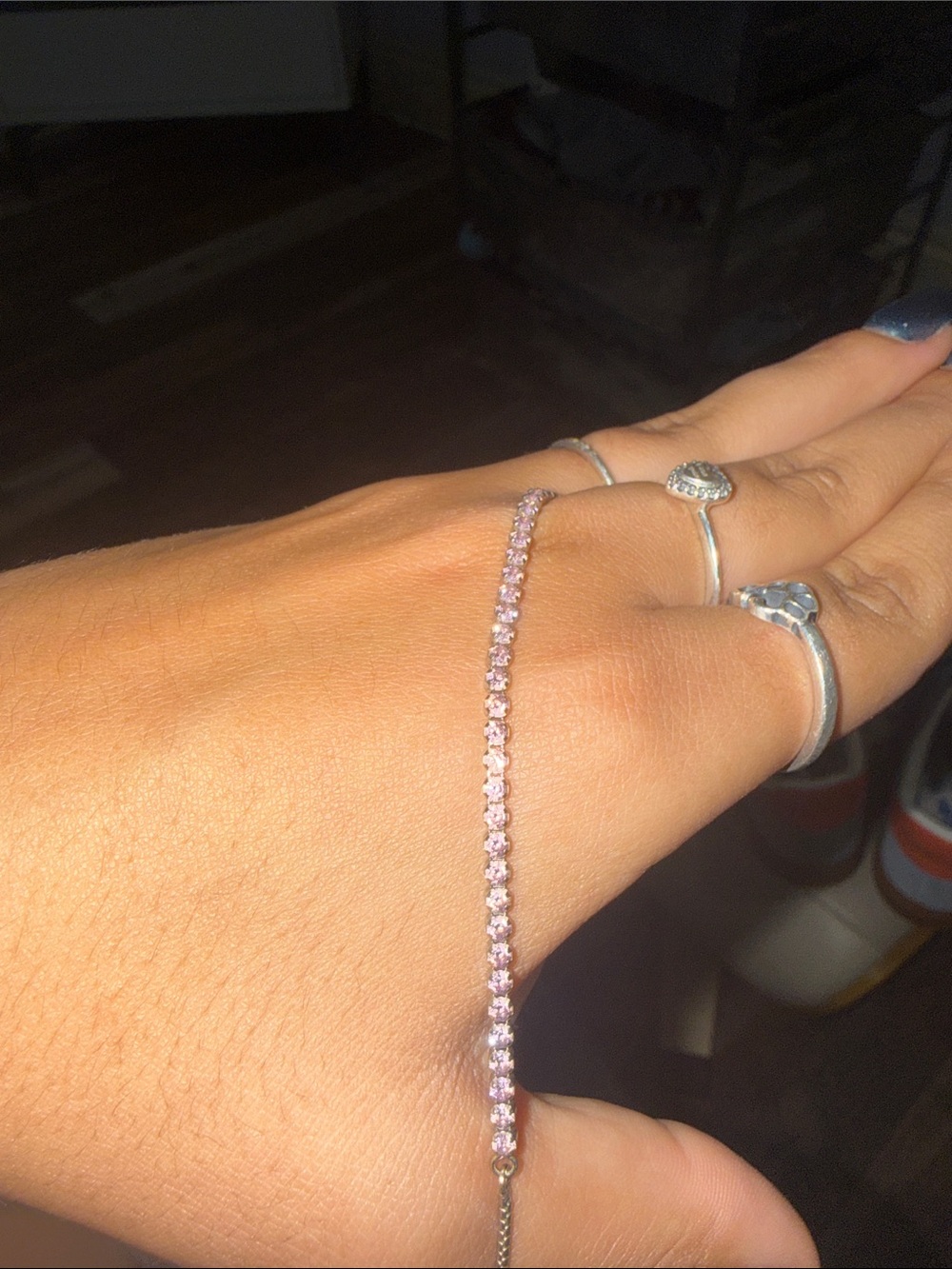 Pandora Delicate Pink Crystal Tennis Bracelet - Women's Jewelry Sterling Silver